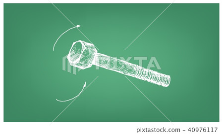 Sketch of An Hex Bolt on Blueprint Sketch of An Hex Bolt on Blueprint 40976117