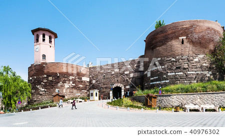 people near gate to Old Ankara Castle people near gate to Old Ankara Castle 40976302