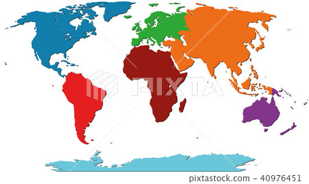 Illustration Graphic Vector World Map colored - Stock Illustration ...