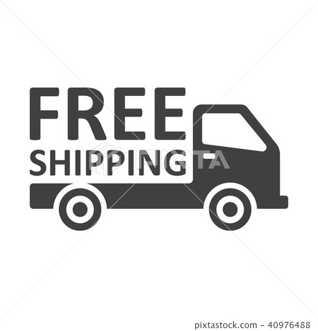 free shipping truck on white background 40976488