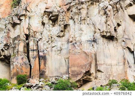 old volcanic rocks in Ihlara Canyon in Cappadocia 40976842