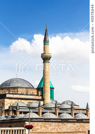 minaret and roofs of Rumi Mausoleum in Konya 40976844