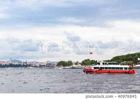 excursion boat in Golden Horn bay in spring excursion boat in Golden Horn bay in spring 40976845