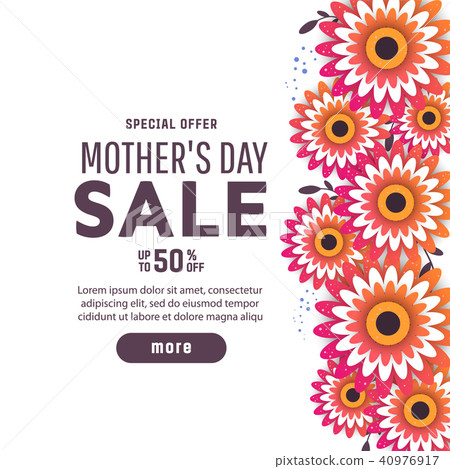 Mother's day greeting card with blossom flowers 40976917