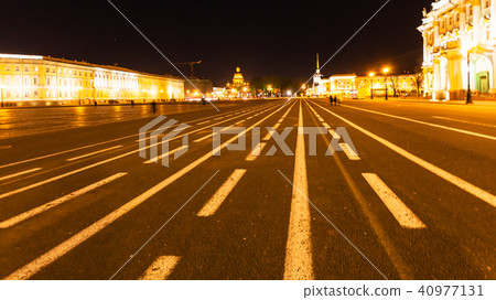 panoramic view of Palace Square in night panoramic view of Palace Square in night 40977131