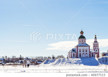 view of Suzdal with Church of Elijah in winter view of Suzdal with Church of Elijah in winter 40977515