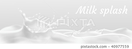 Vector white milk splash, flowing yogurt or cream Vector white milk splash, flowing yogurt or cream 40977559