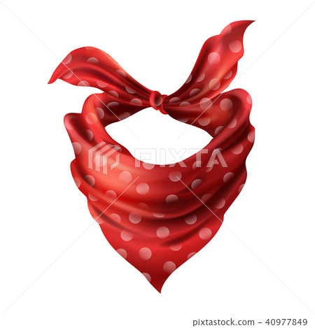 Vector 3d realistic red neck scarf, neckerchief Vector 3d realistic red neck scarf, neckerchief 40977849