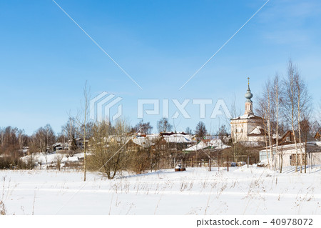 cityscape of Suzdal town with Tikhvinskaya Church 40978072