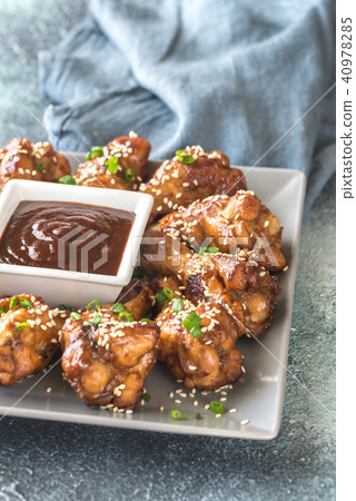Chicken teriyaki wings with barbecue sauce Chicken teriyaki wings with barbecue sauce 40978285