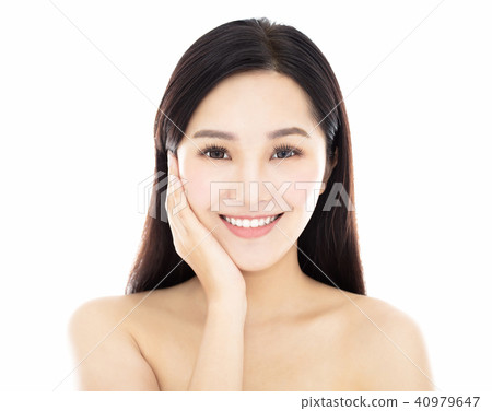 close up young smiling beauty face 40979647