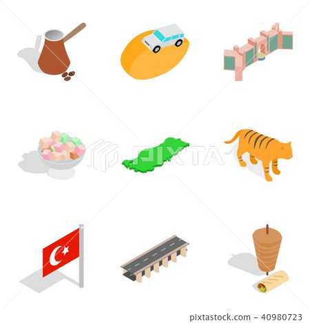 Global situation icons set, isometric style 40980723