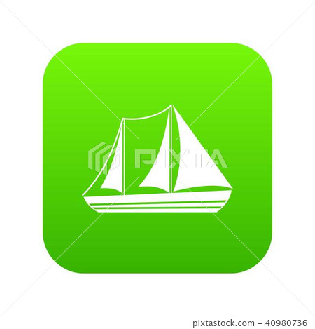 Yacht icon digital green - Stock Illustration [40980736] - PIXTA