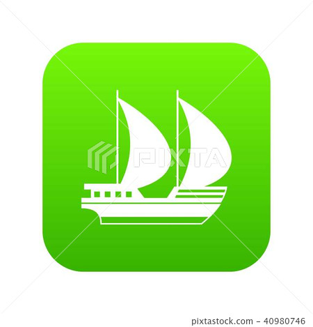 Big yacht icon digital green Big yacht icon digital green 40980746