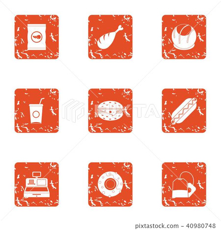 Retail dealer icons set, grunge style Retail dealer icons set, grunge style 40980748