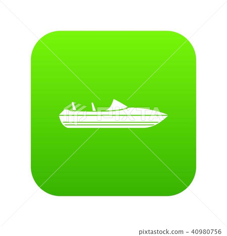 Little powerboat icon digital green 40980756