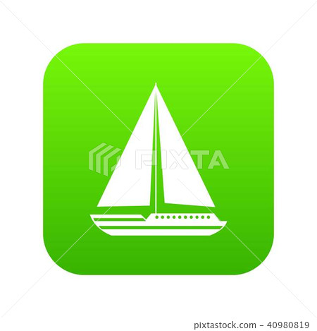 Sea yacht icon digital green - Stock Illustration [40980819] - PIXTA