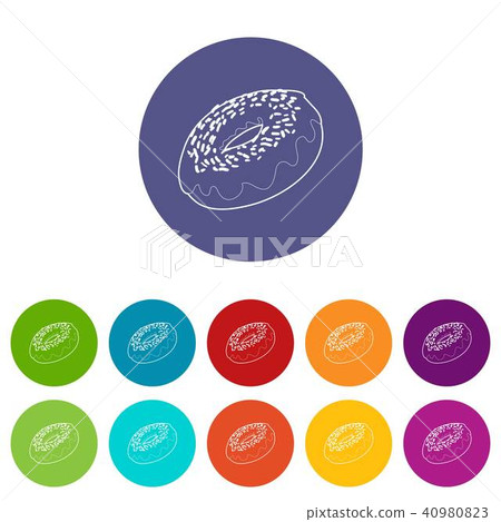 Fresh donut icon, outline style 40980823