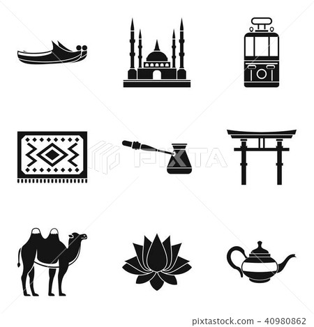 Way of travel icons set, simple style 40980862