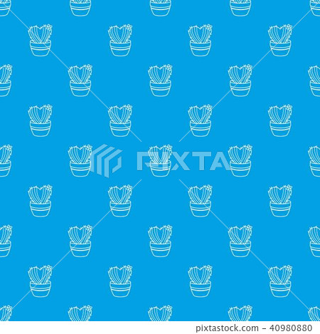Needle heart cactus pattern vector seamless blue Needle heart cactus pattern vector seamless blue 40980880