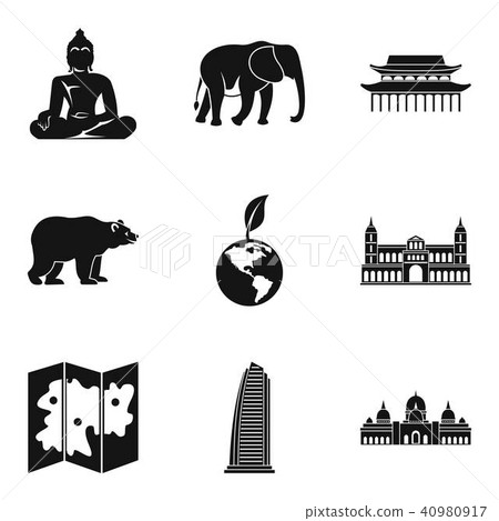 Way of journey icons set, simple style 40980917