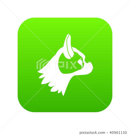 Pug dog icon digital green 40981130