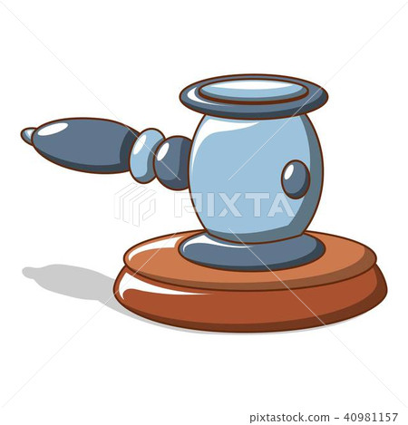 Blue hammer of judge icon, cartoon style Blue hammer of judge icon, cartoon style 40981157