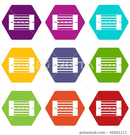 Crosswalk icons set 9 vector 40981211