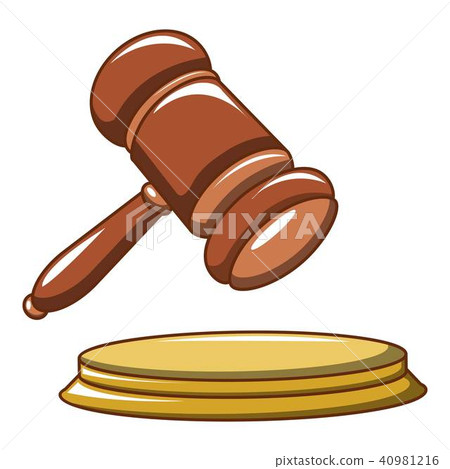 Hammer of the judge icon, cartoon style 40981216