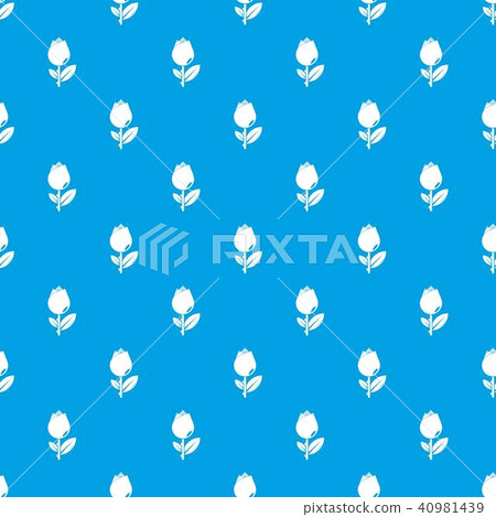 Tulip pattern vector seamless blue - Stock Illustration [40981439] - PIXTA