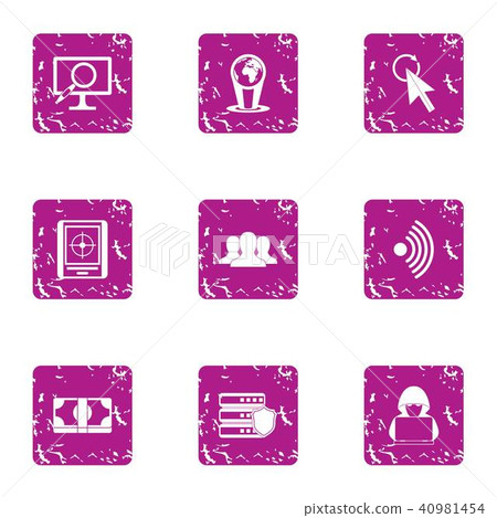 IT way icons set, grunge style 40981454