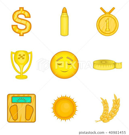 Money holiday icons set, cartoon style 40981455