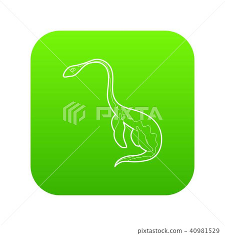 Aquatic dinosaur icon green vector Aquatic dinosaur icon green vector 40981529