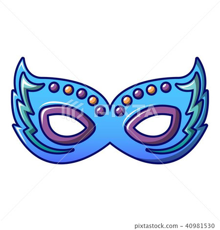 Blue lady carnival mask icon, cartoon style Blue lady carnival mask icon, cartoon style 40981530