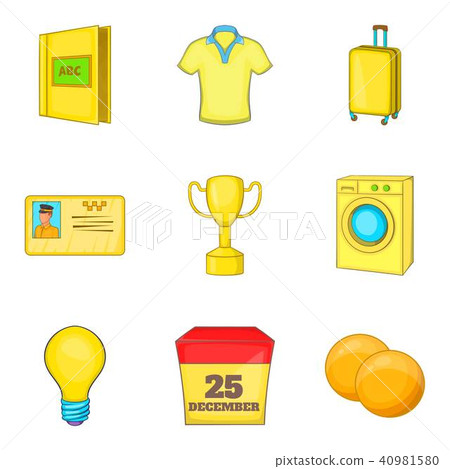 Company holiday icons set, cartoon style 40981580