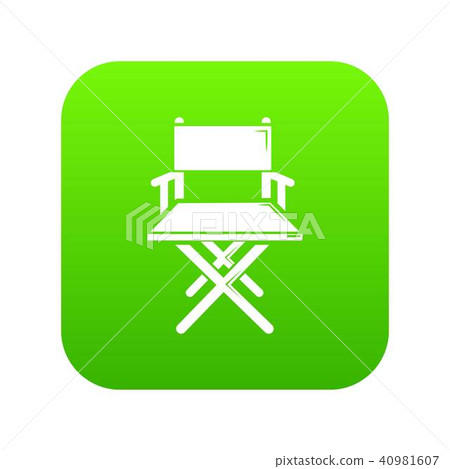 Director chair icon green vector 40981607