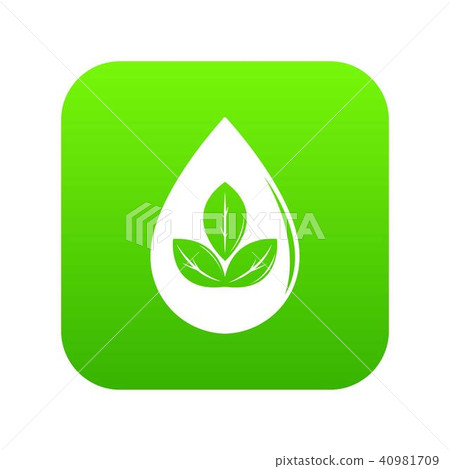 Drop eco icon green vector 40981709
