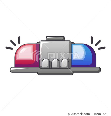 Blue and red siren icon, cartoon style 40981830
