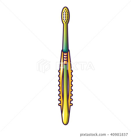 Back of toothbrush icon, cartoon style Back of toothbrush icon, cartoon style 40981837
