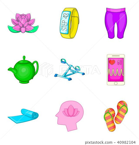 Place for enlightenment icons set, cartoon style Place for enlightenment icons set, cartoon style 40982104