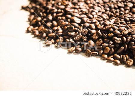 Brown coffee beans and seed 40982225