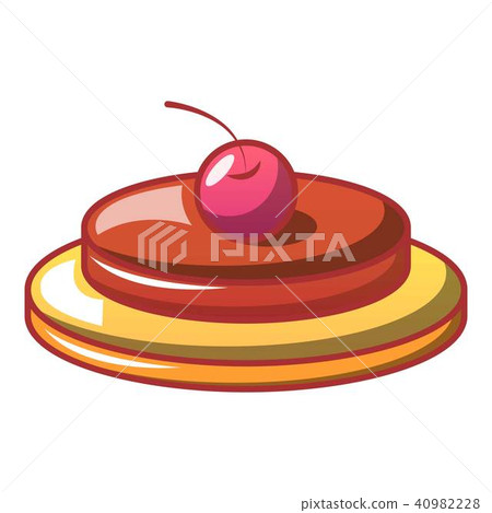 Cherry on cake icon, cartoon style Cherry on cake icon, cartoon style 40982228