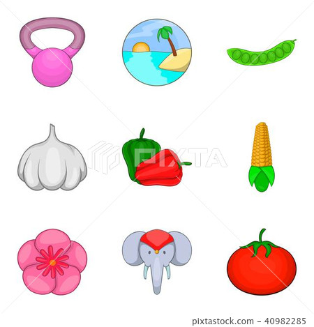 Food for yoga icons set, cartoon style Food for yoga icons set, cartoon style 40982285