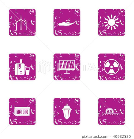 Intensity icons set, grunge style 40982520