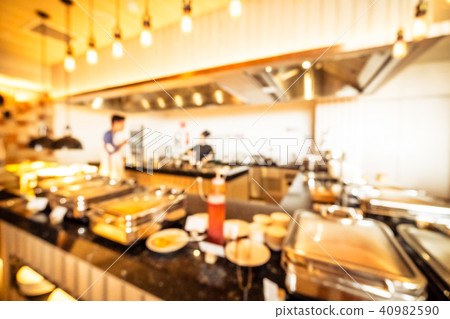 Abstract blur and defocused restaurant and coffee shop interior Abstract blur and defocused restaurant and coffee shop interior 40982590