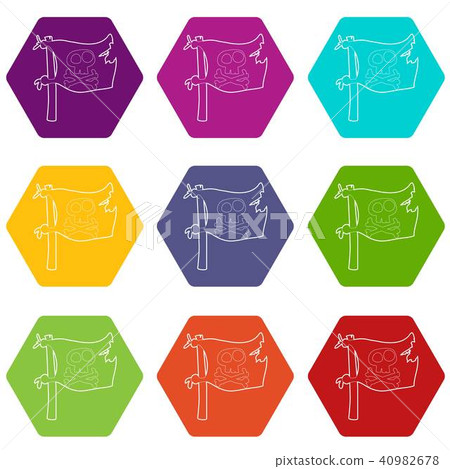 Jolly Roger icons set 9 vector Jolly Roger icons set 9 vector 40982678