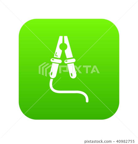 Jumper cable icon green vector 40982755