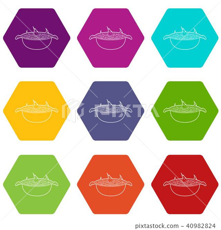 Barbecue icons set 9 vector Barbecue icons set 9 vector 40982824