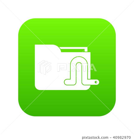 Computer worm icon digital green Computer worm icon digital green 40982970