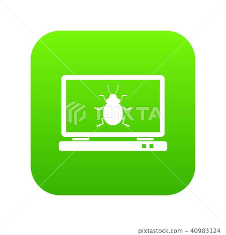 Laptop icon digital green 40983124